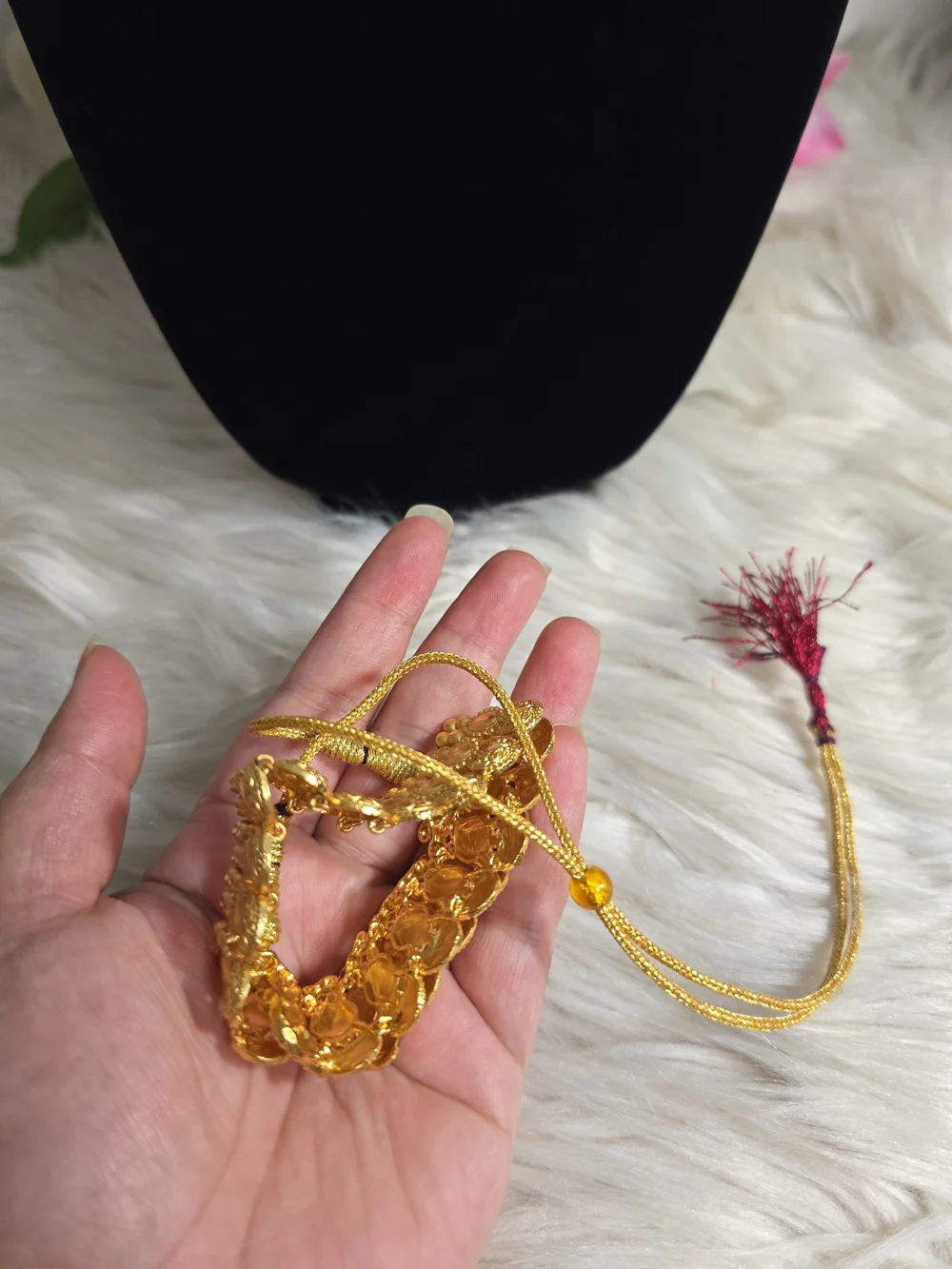 Gold-Tone Traditional Coin Necklace with Jhumka Earrings